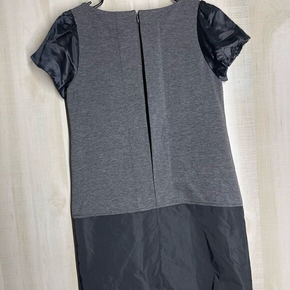 BCBGMAXAZRIA black grey mini dress pockets short sleeve shift style, size XS - Picture 15 of 16